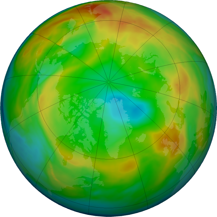 Arctic ozone map for 07 January 2022